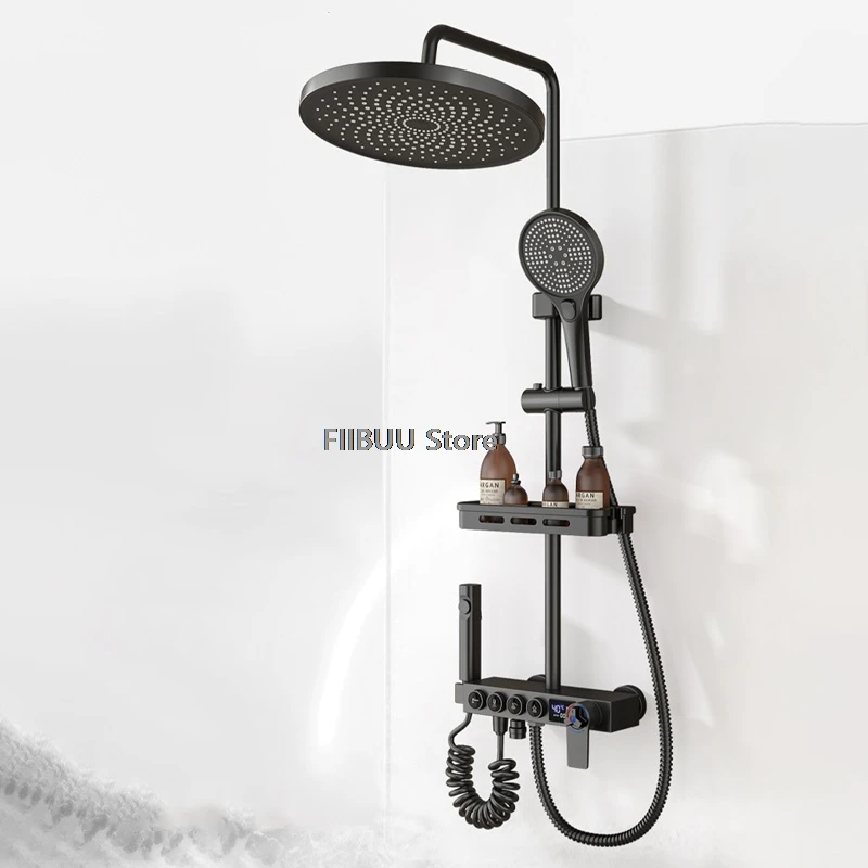 

Rain Shower System Multifunction Adjustable Shower Set Waterfall Surround Shower Head Combo Handheld Spray Bathroom Accessories