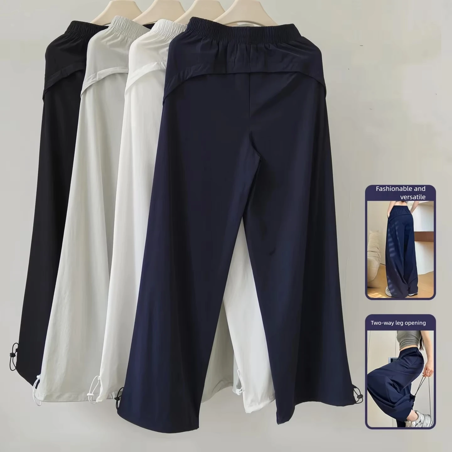 2026 Thin Quick-Drying Overalls Women's Loose High Waist Running Training Basketball Gym Dance Casual Wide Leg Pants Summer