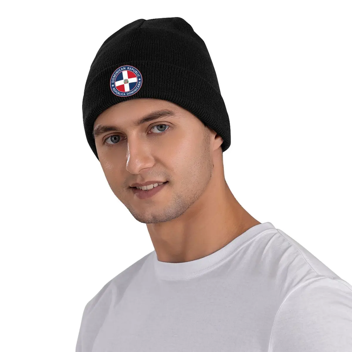 جمهورية الدومينيكان بونيه القبعات شعار Skullies Beanies الرجال النساء خمر رئيس التفاف قبعات صغيرة الشتاء الهبي قبعة الرسم