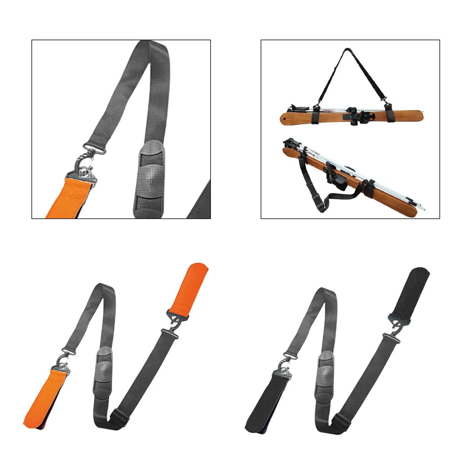 Ski Pole Carrier Strap Adjustable Strap Wear Resistant Women Men Ski Handle Strap for Snowboard Winter Skis Outdoor Ski Board