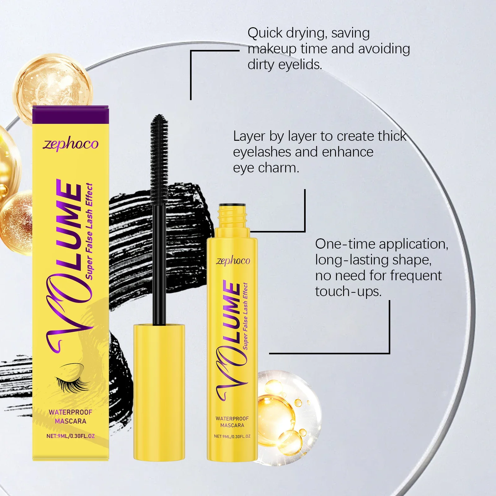 มาสคาร่ากันน้ําขนตายาวติดทนนาน Silky Lash Black Eyelashes Extension Make Up Beauty Eye เครื่องสําอางเกาหลี