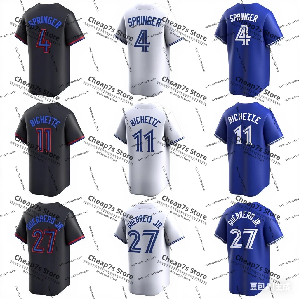 

Custom Cheap Stitched Bo Bichette George Springer Vladimir Guerrero Jr. Baseball Uniform Shirts Toronto Baseball Jersey