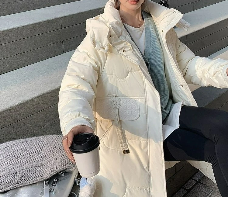 2025 الخريف والشتاء جديد فضفاض منتصف طول أسفل سترة بطة أسفل معطف دافئ المرأة #2