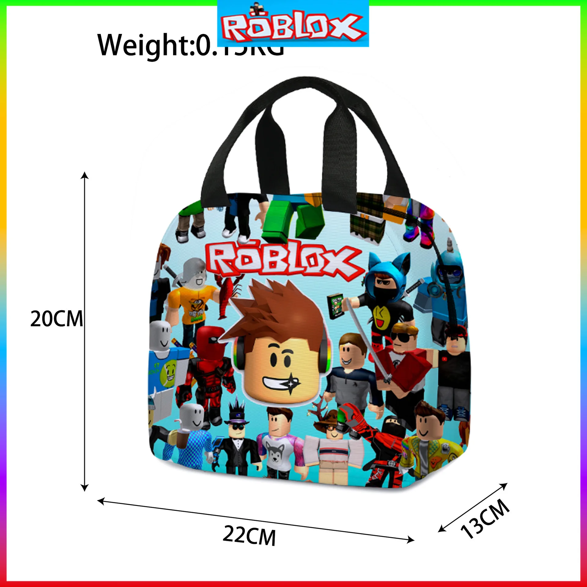 Roblox Lunch Bag School Students Lunch Box Bag Pencil case Primary and Middle School Students Schoolbag Boys Girls Anime Cartoon