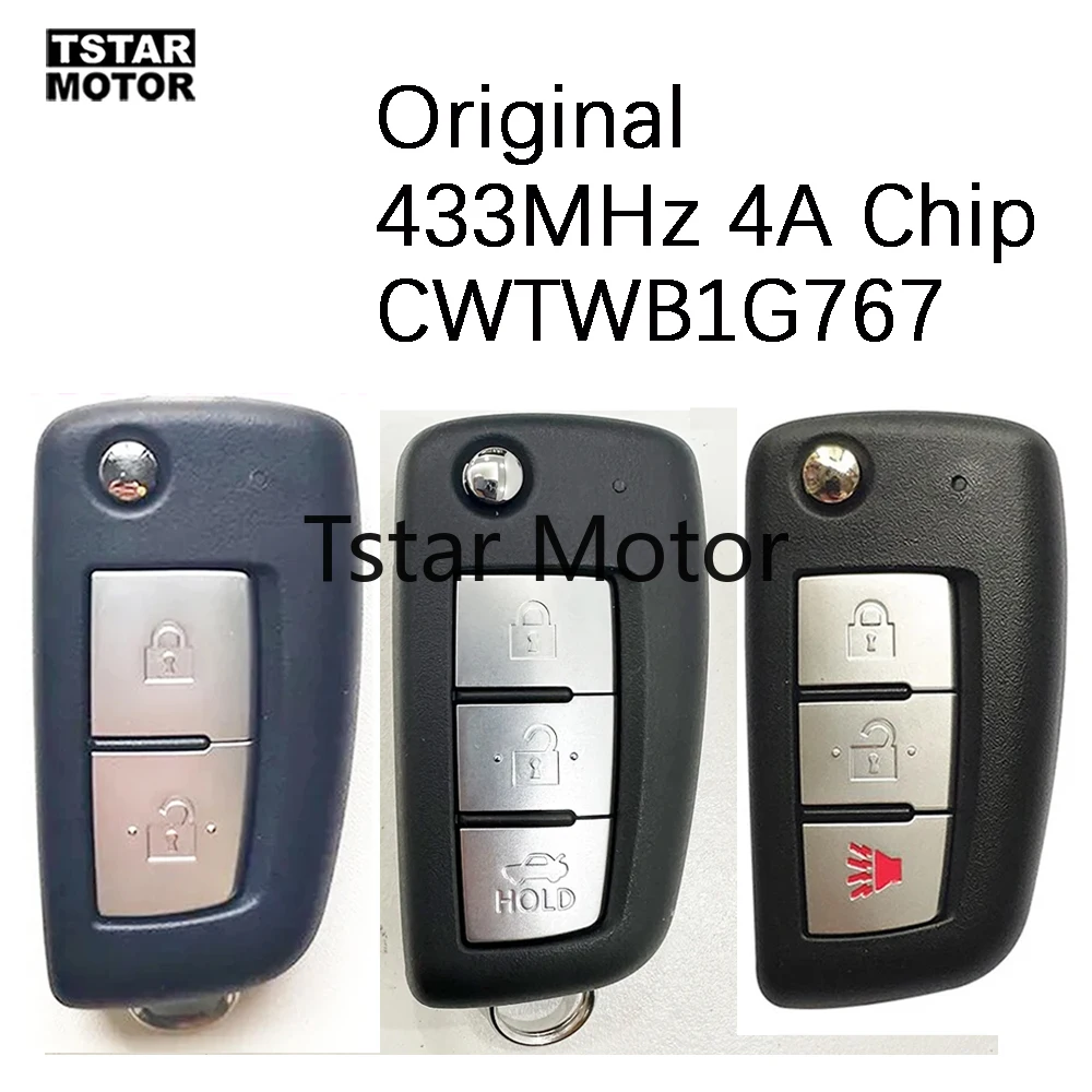 Original 2Button 3Button 433Mhz Remote Control Key for Nissan X-TRAIL JUKE QASHQAI With Hitag-AES 4A Chip CWTWB1G767