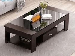 Nordic coffee table, simple modern tempered glass living room, easy to create office living room