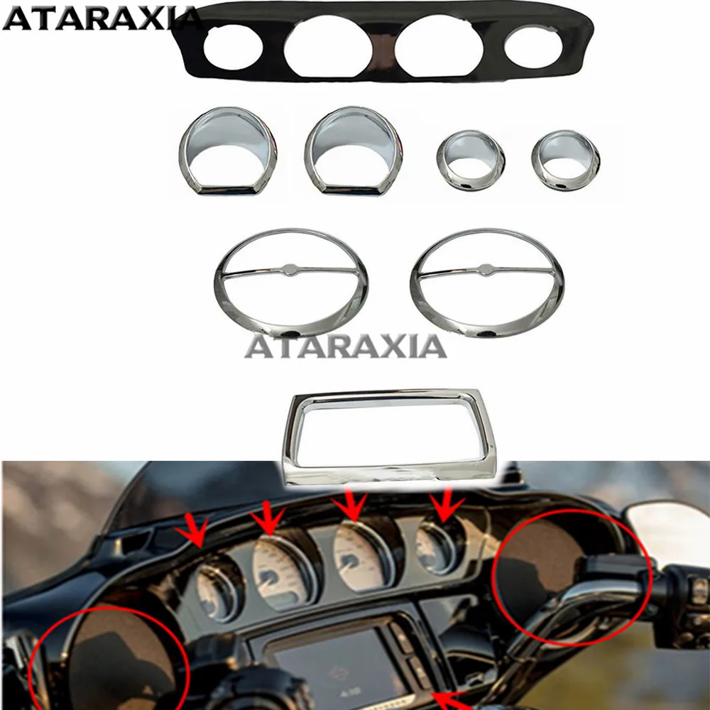 

Хромированный внутренний обтекатель, комплект рамки для радиоприемника для Harley Touring Electra Street Tri Glide FLHTP FLHTCUTG 2014-Up