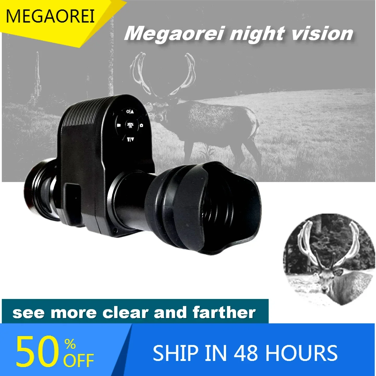 

2025New Arrival Megaorei 3 Digital Night Vision Scope Rifle Scope Optics Hunting Cameras With HD720P 850nm Laser IR