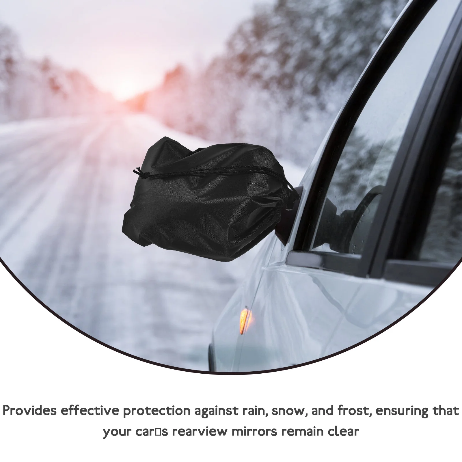

NOLITOY 2pcs Oxford Cloth Car Mirror Covers Elastic Design Snow UV Weather Resistant Easy Install for Rearview Mirrors