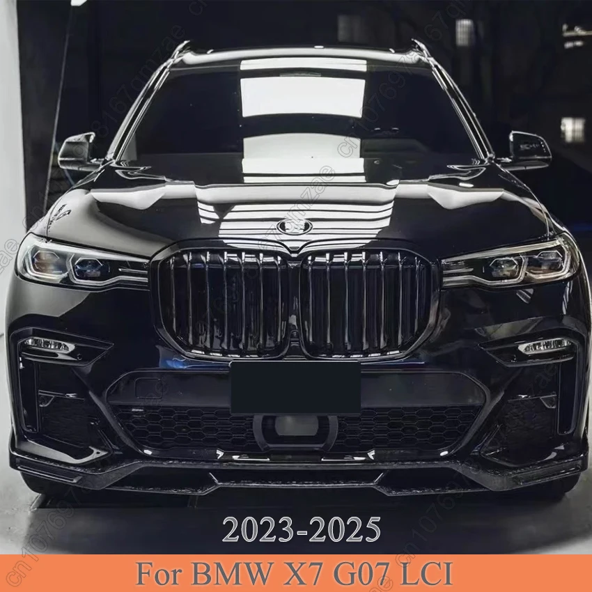 

Car Upper Bumper Hood Mesh Grid For BMW X7 G07 LCI 2023-2025 Black Front Kidney Grille Racing Grill Single Slat Style