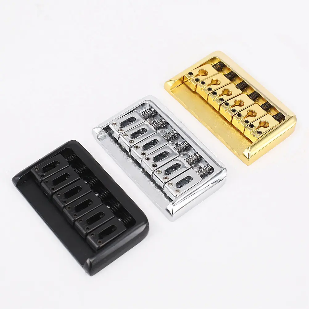

65mm Electric Guitar Saddle Bridge Plate Steel Fixed Hardtail Bridge Adjustable Intonation Height with Screws Wrench Guitar