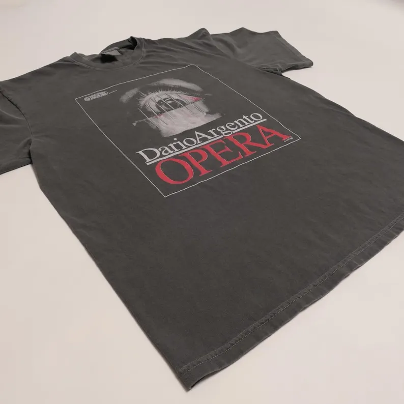 Terror of the Opera Dario Argento Movie T-Shirt Horror Goth Gift Scary Movie 1980s Cinema Halloween Film Faded Boxy Heavyweight