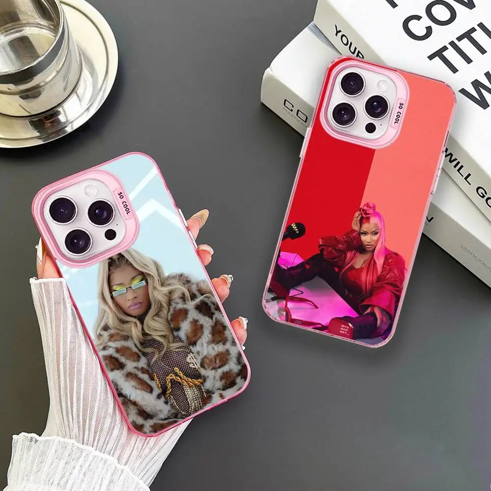 

Nicki M-minaj rap Singer Phone Case For iPhone 16,15,14,13,12,11,Mini,Pro,MAX Pink Matte Shockproof Cover