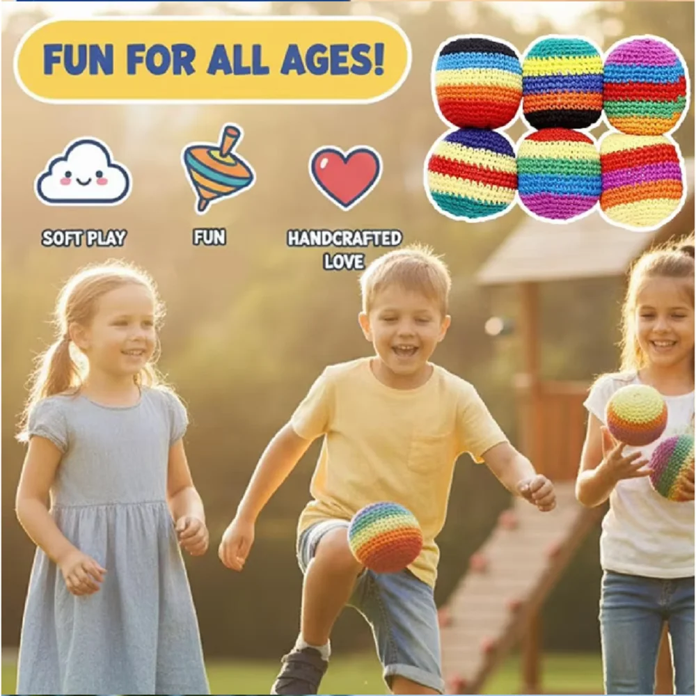 Hot Sale Outdoor Soft Handmade Footbag Sacks Juggling Balls Durable for Kids Group Playing Activities
