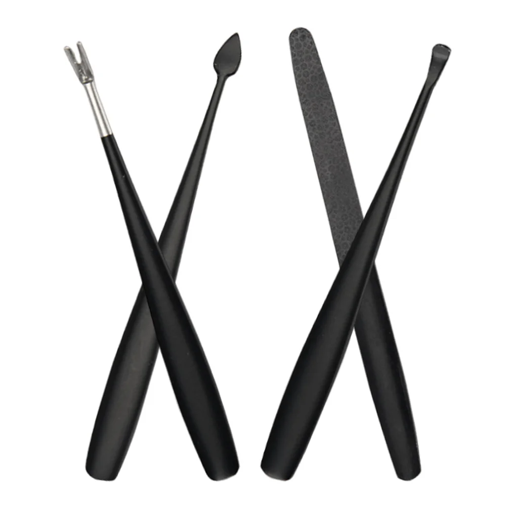 1 conjunto de ferramentas para unhas, conjunto de manicure, aço inoxidável, kit de cuidados com cutícula, garfo de pele morta, aparador de cutícula, ferramentas compactas para arte em unhas