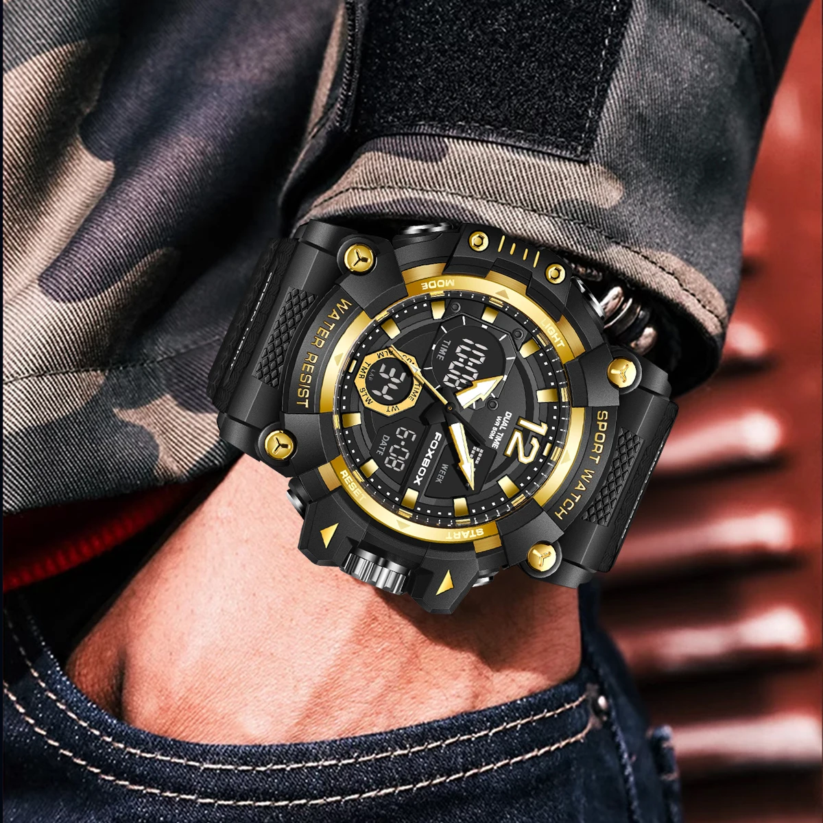 2025 Nuovi orologi digitali analogici da uomo FOXBOX Orologio da polso al quarzo militare di lusso di marca Cronografo sportivo impermeabile di moda