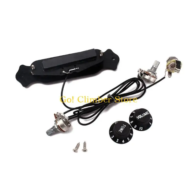 Q84C Soundhole Prewired Active Pickup 4 String For Cigar Box Guitar Parts Accessories
