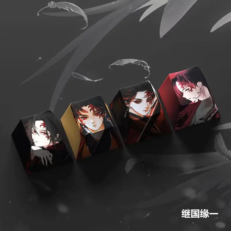 4-pak Demon Slayer Anime Keycaps do klawiatury mechanicznej Cherry PBT Custom Keycap Set Cross Axis PC Gaming Accessories Gift
