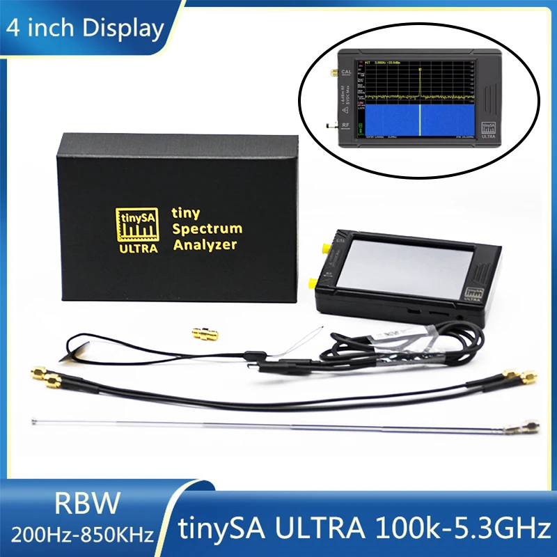 

New tinySA ULTRA 100kHz Up to 5.3GHz Hand held tiny Spectrum Analyzer with Battery 2.8 / 4inch TFT Display Version V0.4.5.1