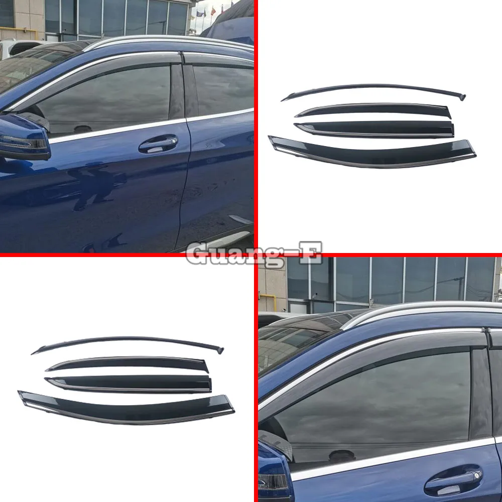 

For Mercedes Benz GLA 2015 2016 2017 2018 2019 Car Styling Stick Plastic Window Glass Wind Visor Rain/Sun Guard Vent 4PCs