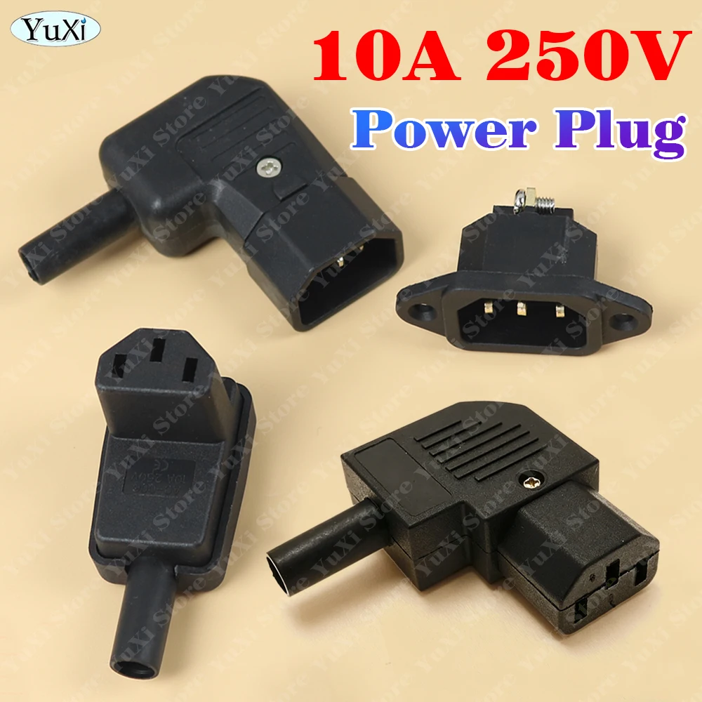 

1-10pcs Elbow C15 C14 C13 Power Cord Wiring Power Plug Assemble IEC Connector Outlet PDU UPS Electrical AC Socket Plug 10A 250V