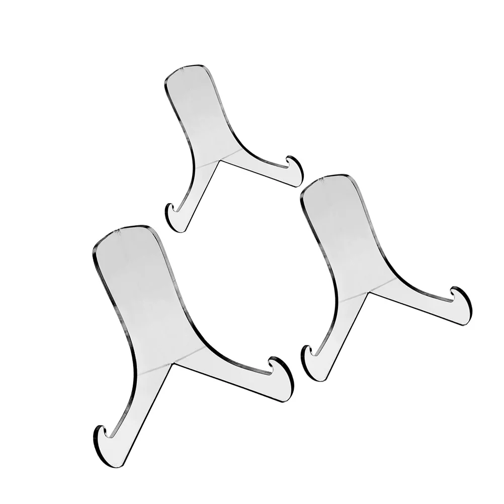 

3Pcs Acrylic Display Stands Clear Plate Holders Desktop Easel Stands for Phone Picture Cards Ornament Display Holder