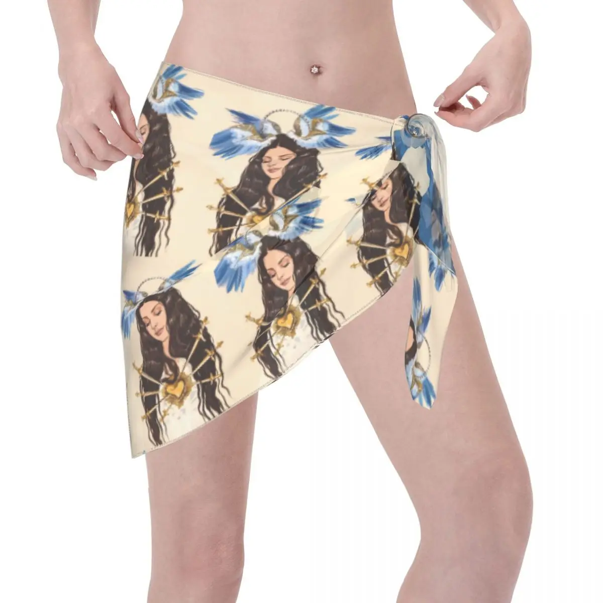 فستان شاطئ غير رسمي للمغني لانا ديل ري مخصص لتزيين موسيقى البوب للنساء ردائه قصير للشاطئ لملابس السباحة #3