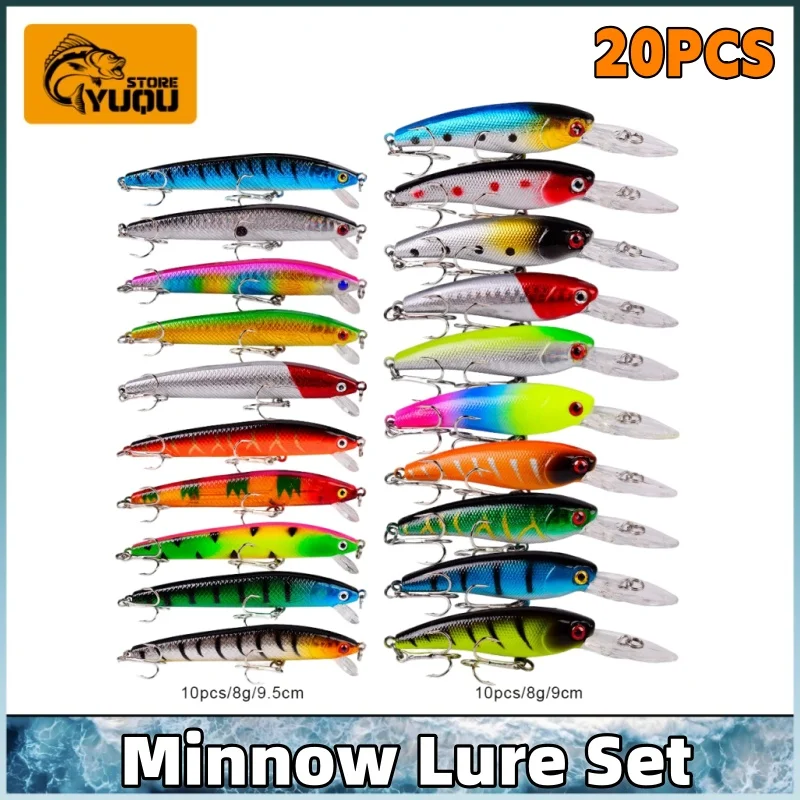 

Набор из 20 приманок-минноу для рыбалки, тонущие искусственные приманки для ловли форели, крэнкбейты для ловли басса, рыболовные снасти