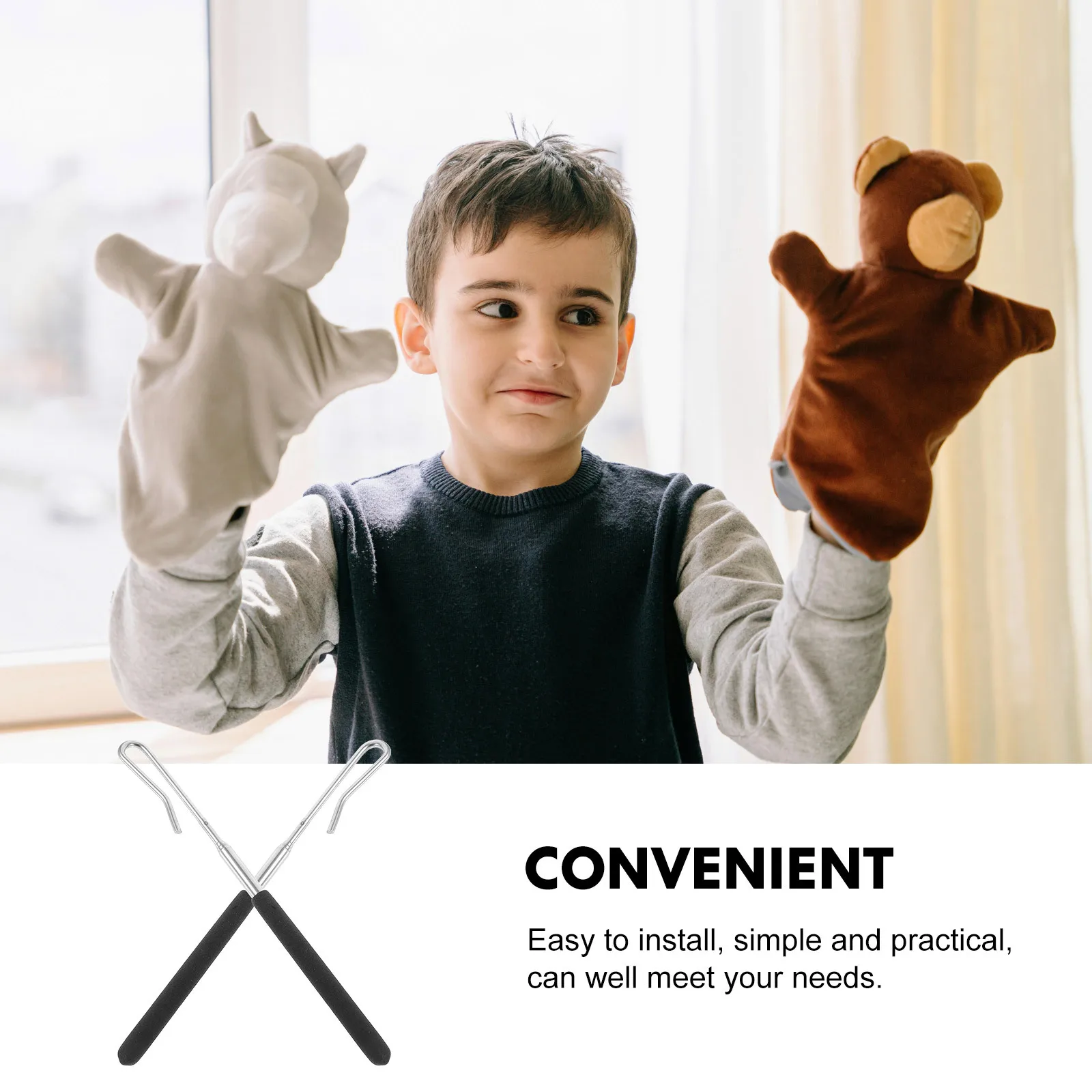 Varillas de Metal para marionetas, accesorios de Control para marionetas, herramientas para brazos, palos accesorios, 2 uds.