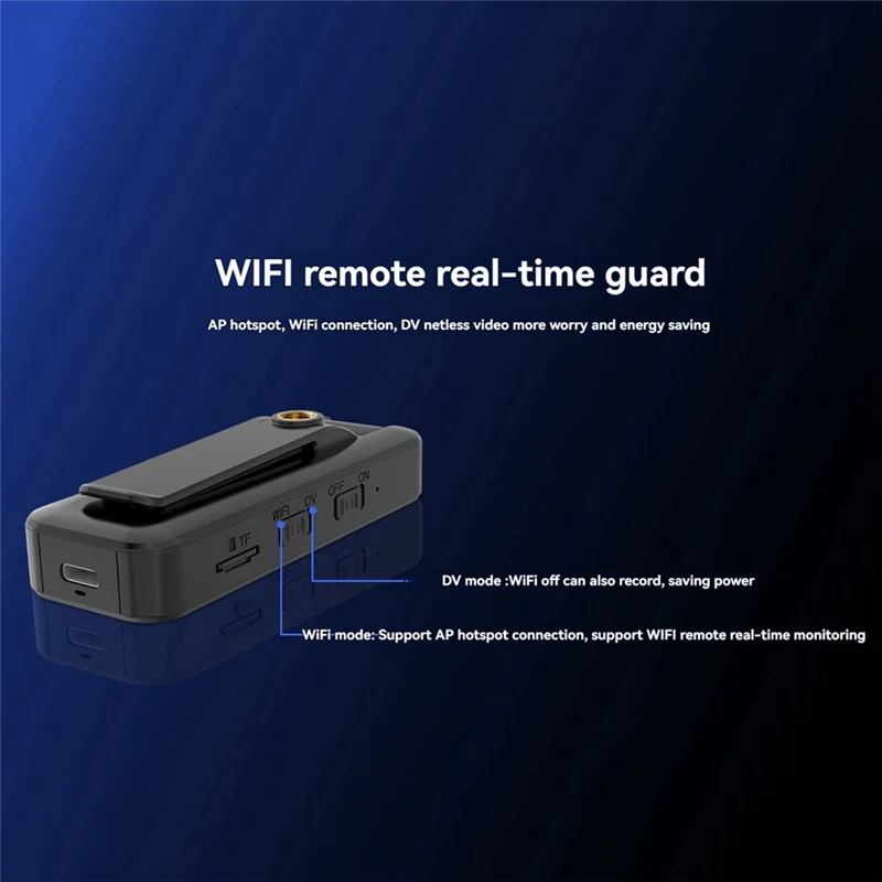 WIFI مسجل محمول HD مسجل كاميرا إنفاذ القانون المحمولة مشبك خلفي كاميرا رياضية مسجل فيديو محمول