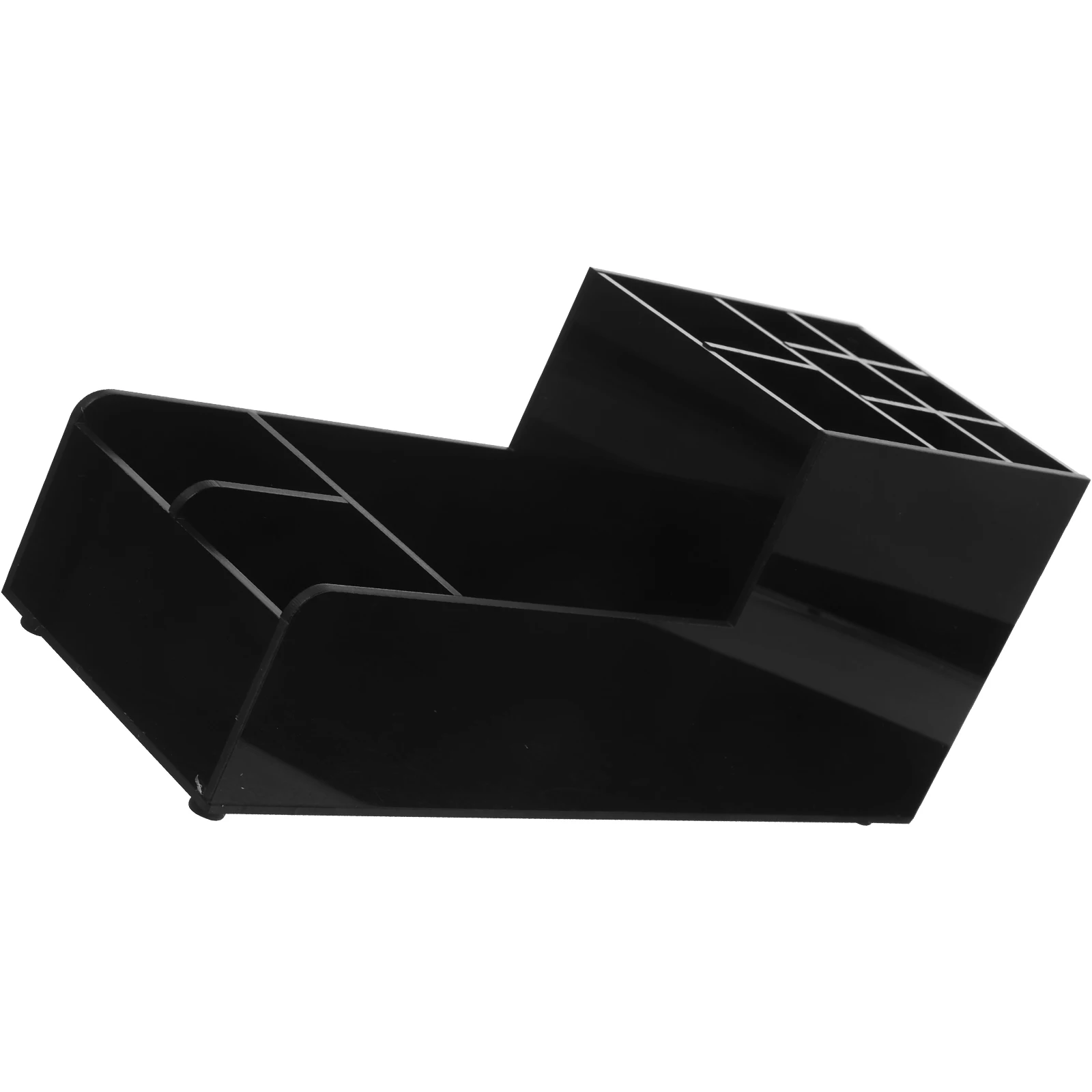 

1pc Acrylic Bar Organizer 11 Compartments Storage Box For Napkins Straws Coffee Bags Office Coffee Station Bar