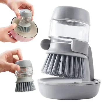 Dish Brush with Soap Dispenser Dishwashing Kitchen Scrub Brushes Dish Scrubber with…