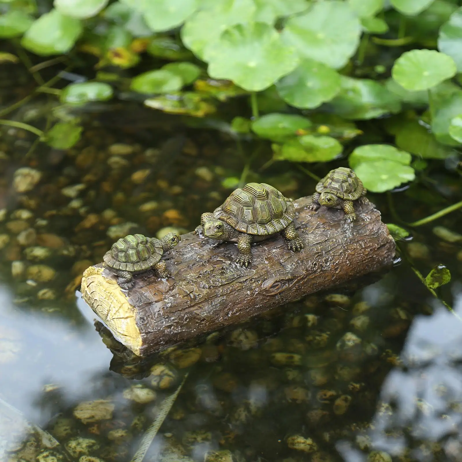 Water Floating Turtle Ornament Animal Figurines Garden Statue Photo Props Resin