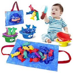 Montessori Cloth Fishing Game Sensory Baby Toys for Toddlers 1-3, Number Counting&Color Sorting, Gifts for Birthday Christmas