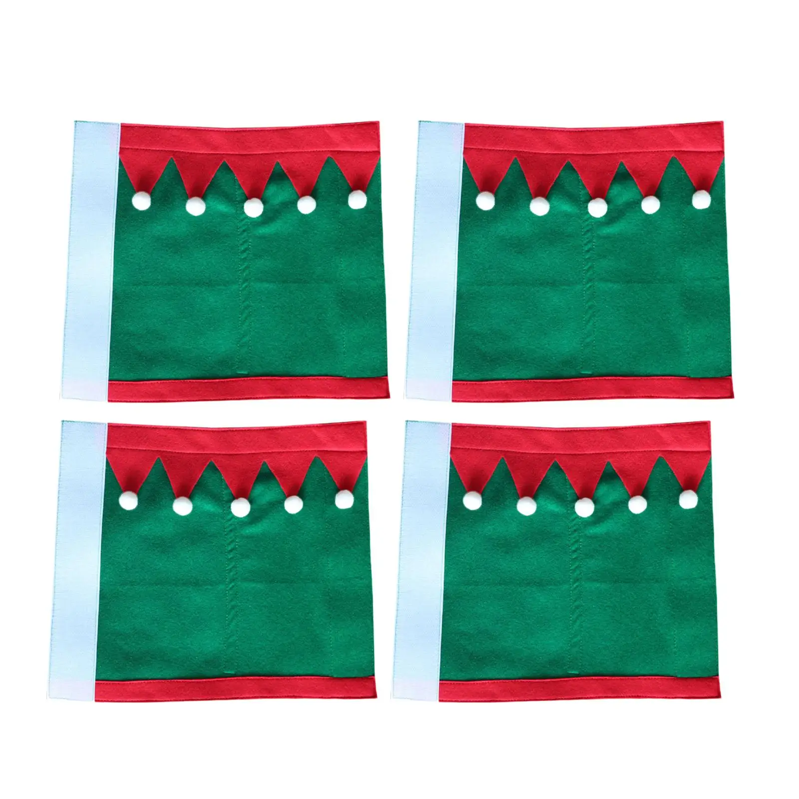 4 قطع من أغطية ساق حصان عيد الميلاد من البوليستر مريحة، سهلة الارتداء، ديكور لخيول عيد الميلاد، واقي الساق #1