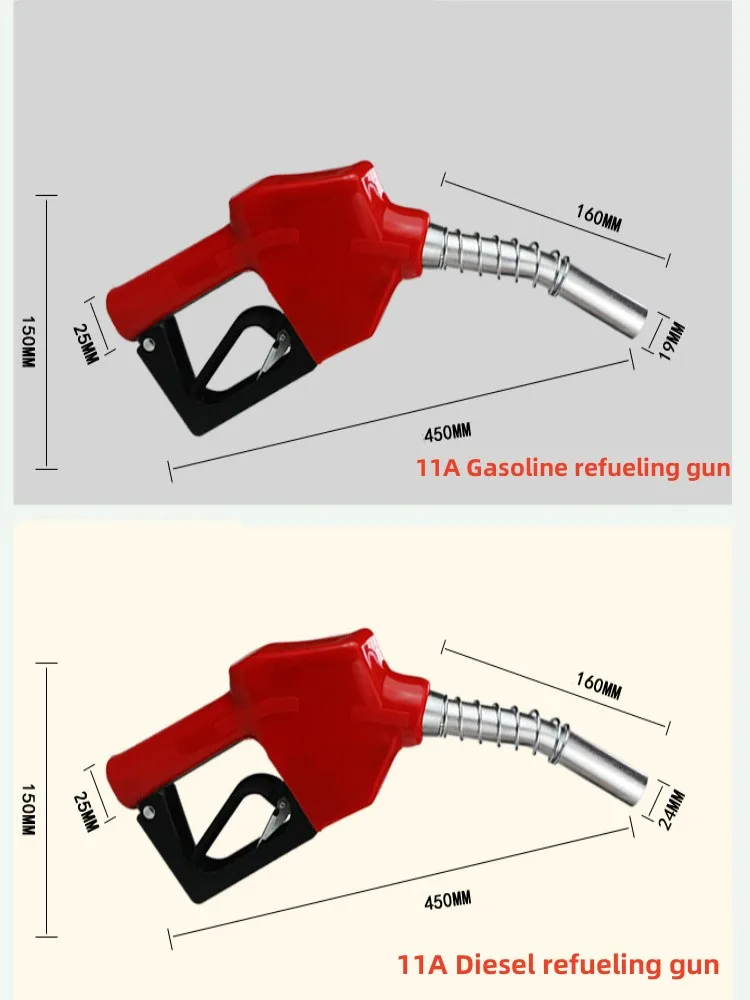 Stainless Steel Refilling Nozzle Gun Automatic Cut off Fuel Refilling Nozzle Diesel Oil Dispensing Tool Oil Water Refueling Gun