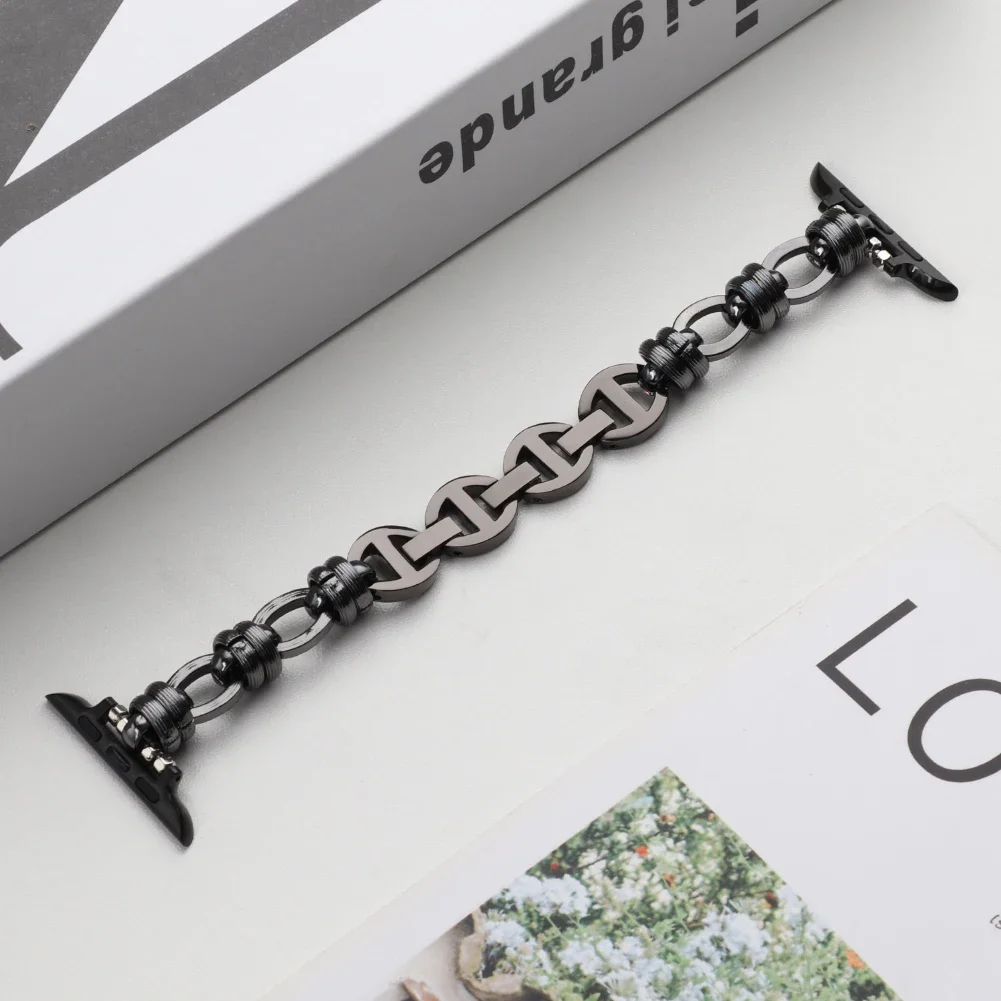 Metal Strap for Apple Watch Ultra/2 10 9 8 7 46mm 45mm 41mm Stainless Steel Chain Wristband for IWatch 6 5 4 SE/2 44mm 40mm 42mm