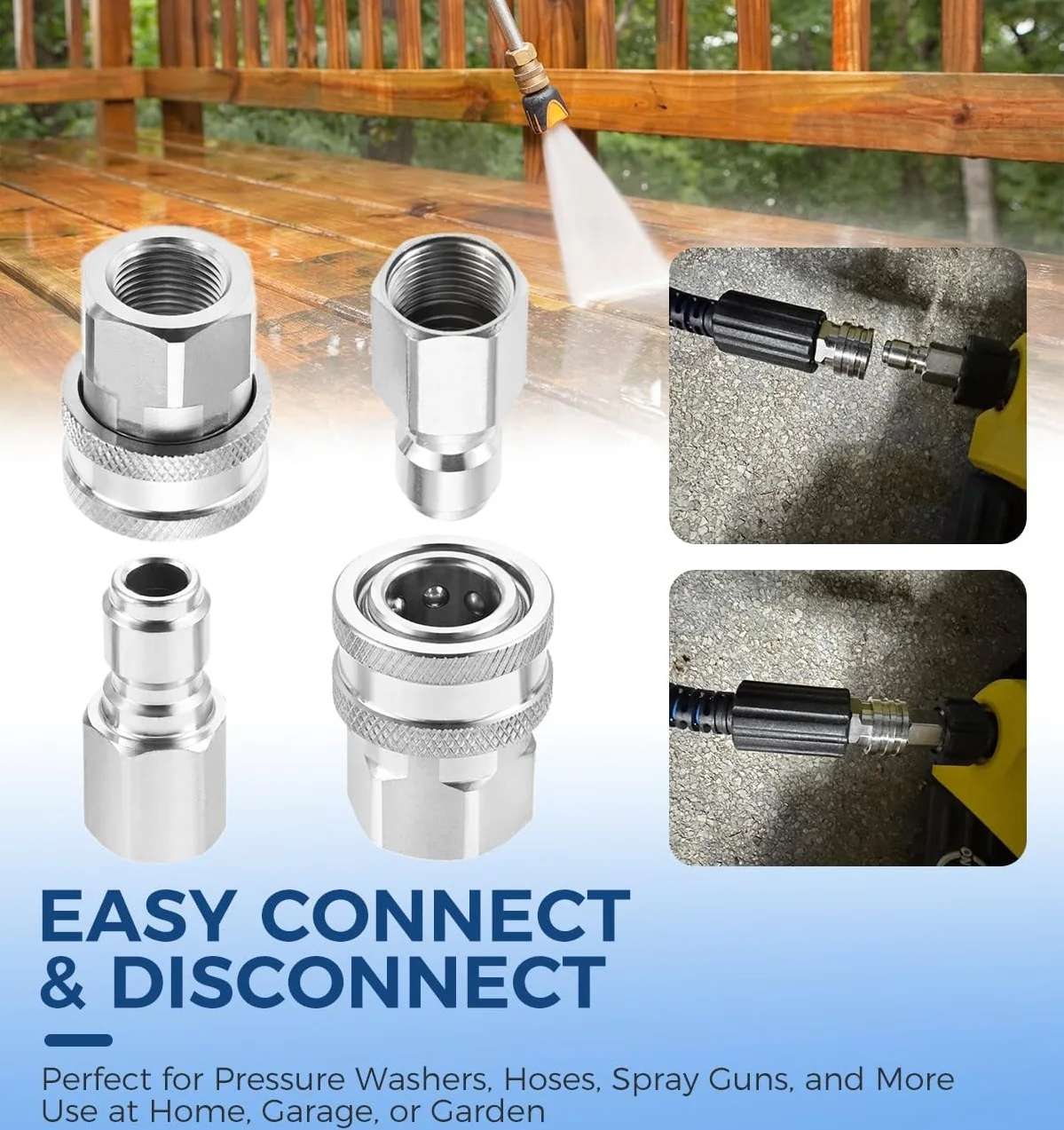 4pcs Stainless Steel G3/8