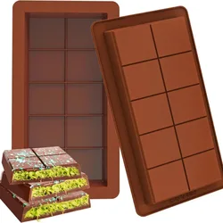 Moldes para barras de Chocolate, barras de silicona, molde de fusión de cera, fácil liberación, rectangular, duradero para proteína y energía, regalo hecho a mano