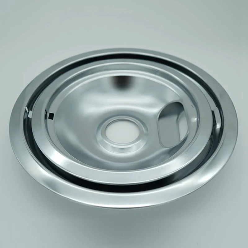 4 PCS Range Drip Pans For Electric Stove As Shown Metal For W10196406, W10196405 Drip Pans(2Pcs 6Inch And 2Pcs 8Inch)