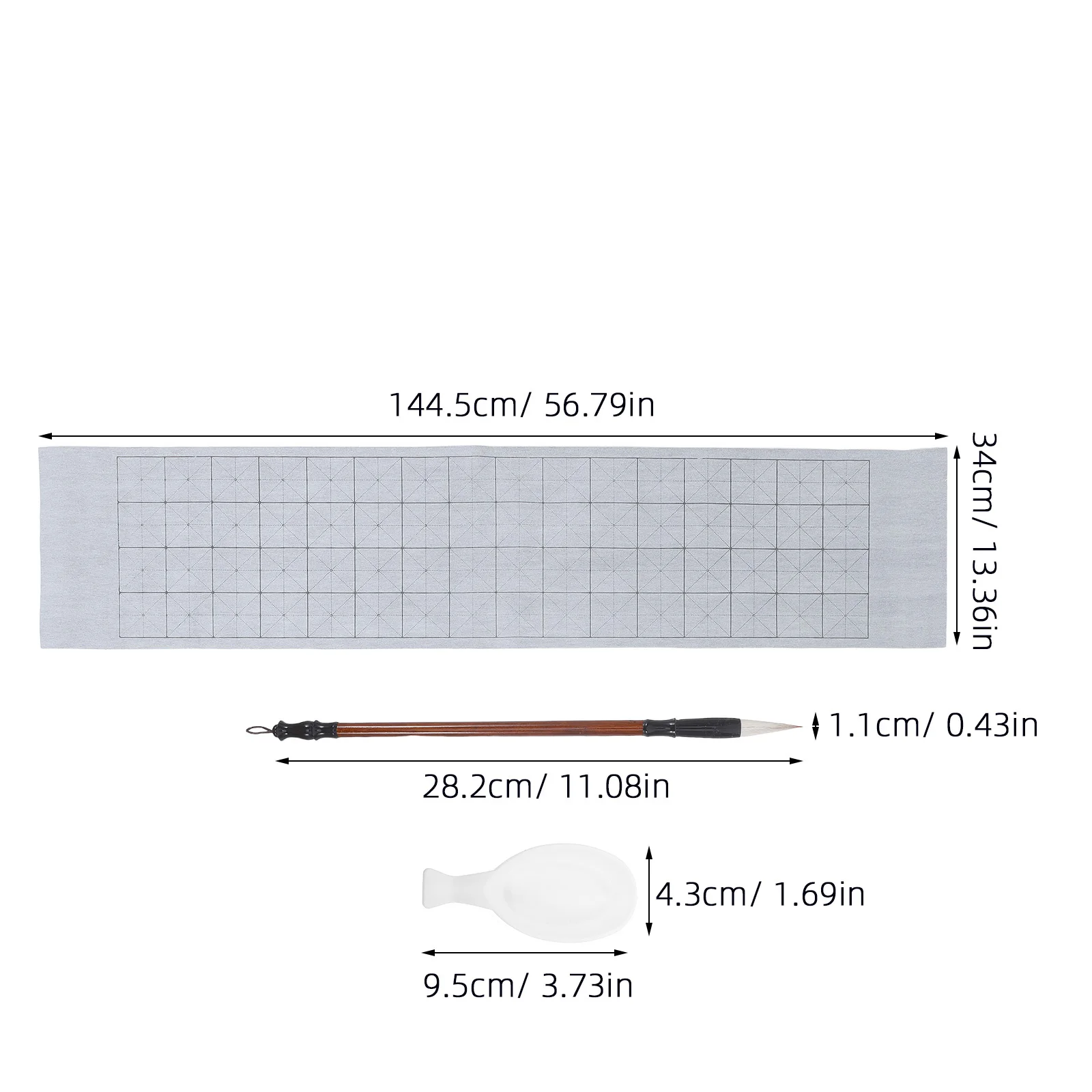 1Set Panno per Scrittura ad Acqua Pennello per Calligrafia Penna Piatto per Acqua Riutilizzabile Kit per Pratica di Calligrafia Cinese per Principianti Abilità Quotidiana