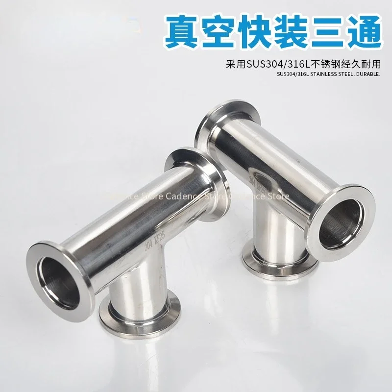 Conector Sanitario de Tubería de Acero Inoxidable SS304 para Elaboración Casera de Cerveza, Conexión Tri-Clamp KF16/25/40/50, Conector de 3 Vías