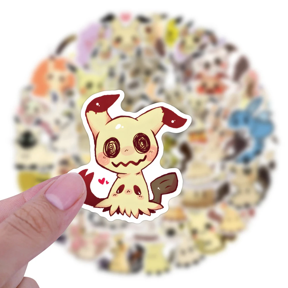 10/30/55 Stück Niedliche Mimikyu Pokemon Anime-Aufkleber Lustige Cartoon-Aufkleber Dekoration für Notizbuch, Handy, Gepäck, Fahrrad, Graffiti-Aufkleber Spielzeug