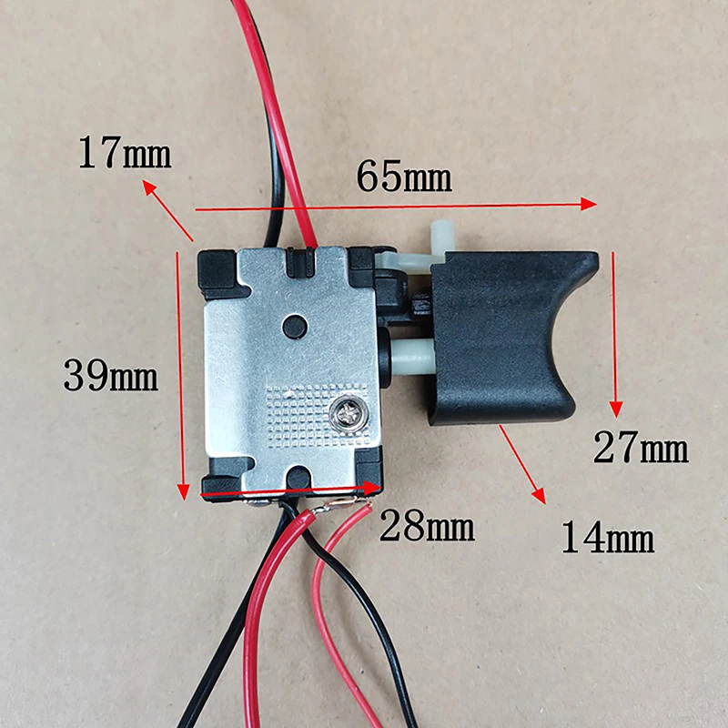 Taladro eléctrico a prueba de polvo, Control de velocidad, botón pulsador, interruptor de gatillo, CC, Taladro Inalámbrico