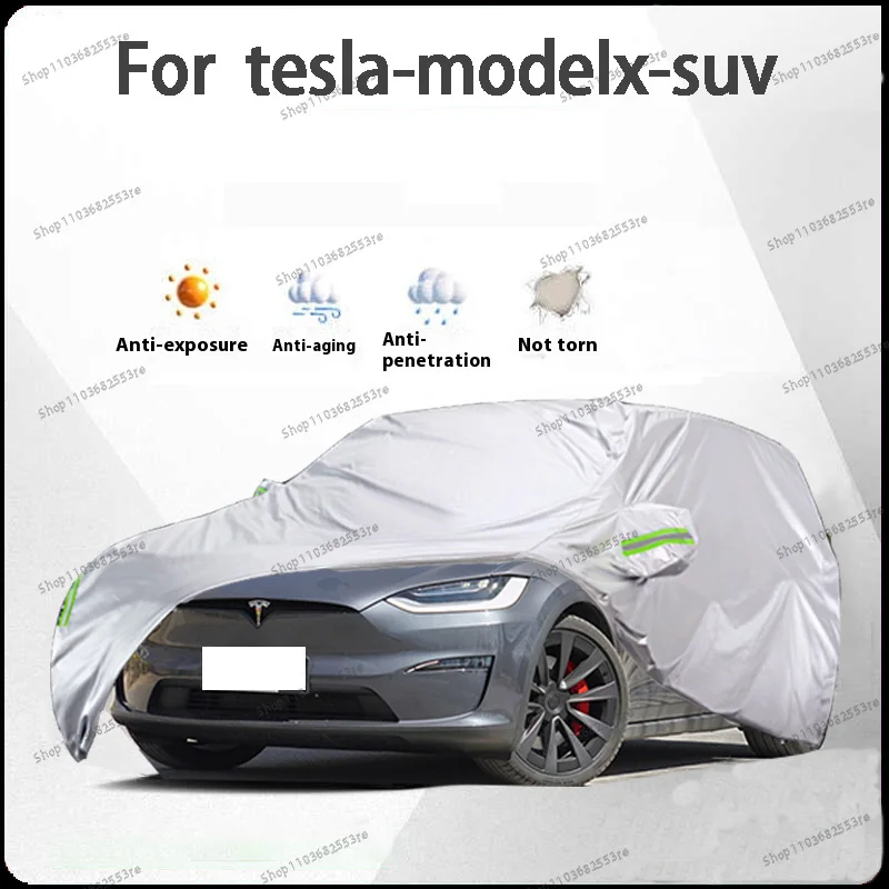 

Чехол для автомобиля Tesla Model X Fit — водонепроницаемый, пылезащитный, солнцезащитный козырек (УФ), снегозащитный | Серебряное полное покрытие с защитой в течение всего дня