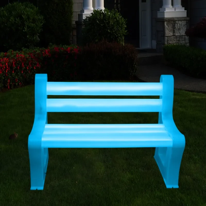 LED outdoor luminous park seats, shopping mall rest area, creative plastic, waterproof and sunscreen landscape, colorful luminou