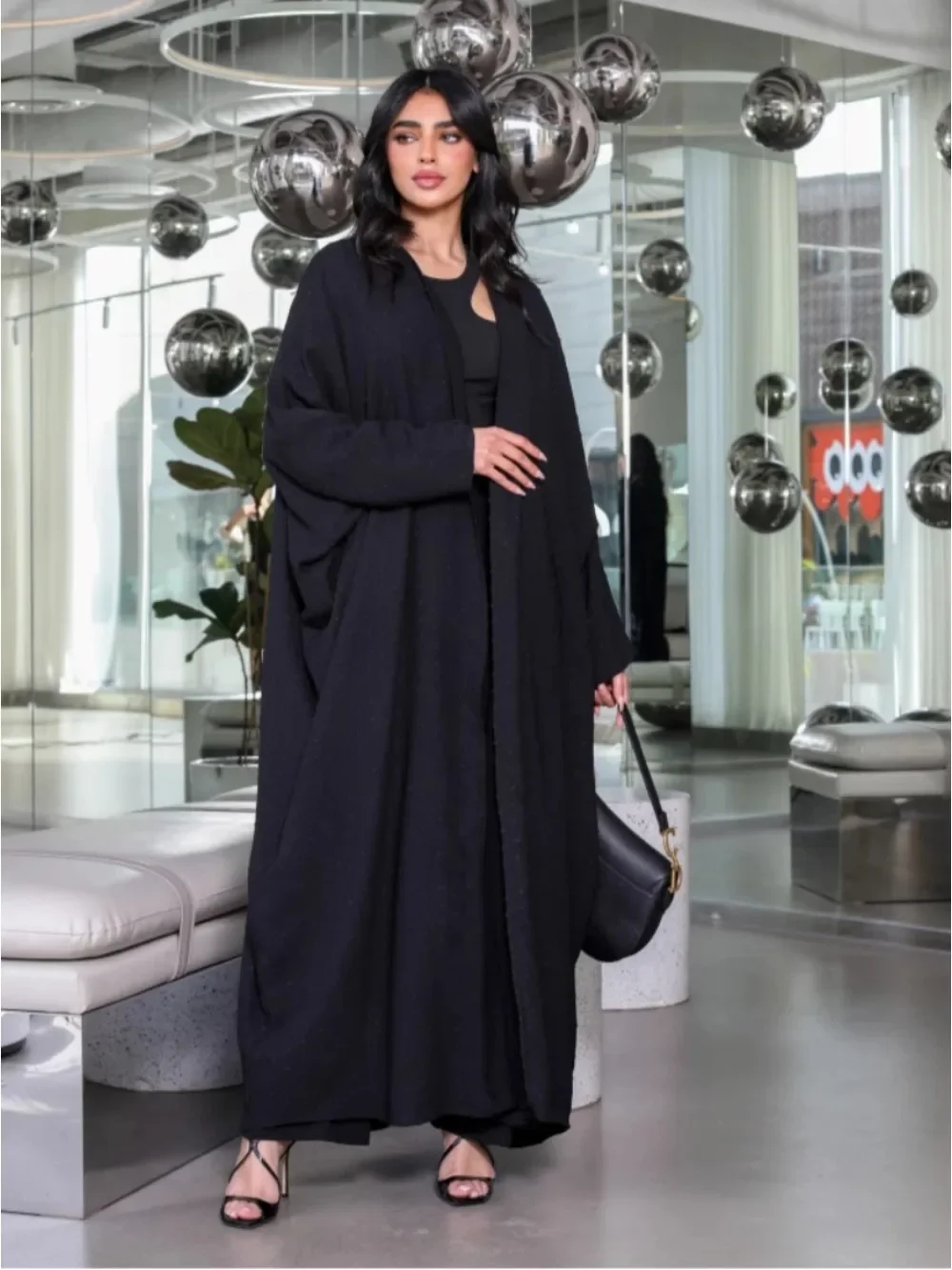 Eid Abaya for Women Bat Sleeve Modest Cardigan Muslim Long Robe Ramadan Morocco Dubai Abayas Kaftan Islam Jalabiya Dresses 2025