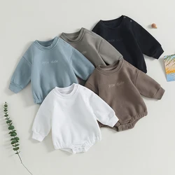 300-06-02 Lioraitiin 0-18m Baby Baby Sweatshirt Bodysuit Langarm Rundhals ausschnitt Briefs tickerei Neugeborenen Herbst Bodysuit