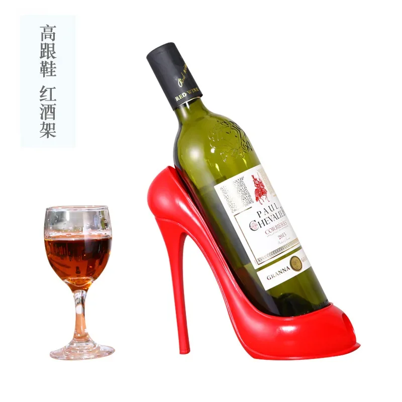 High heels, red wine rack ornaments, European style wine racks, home decorations, cabinets, racks, wine racks, resin