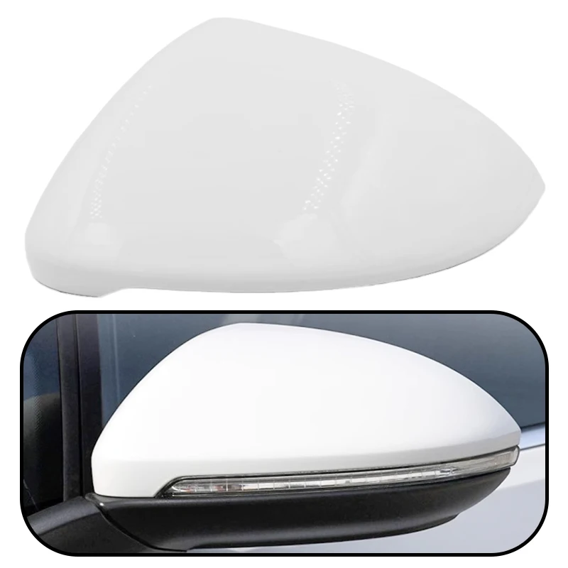 Car Left Side Rearview Mirror Cover Cap Housing Fit for VW Golf 7 2015 2016 2017 2018 2019 2020 White